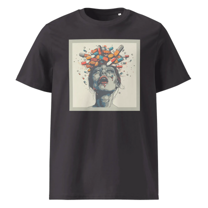 Print 'Crazy Pills' Organic Cotton T-shirt Anthracite MILTTI