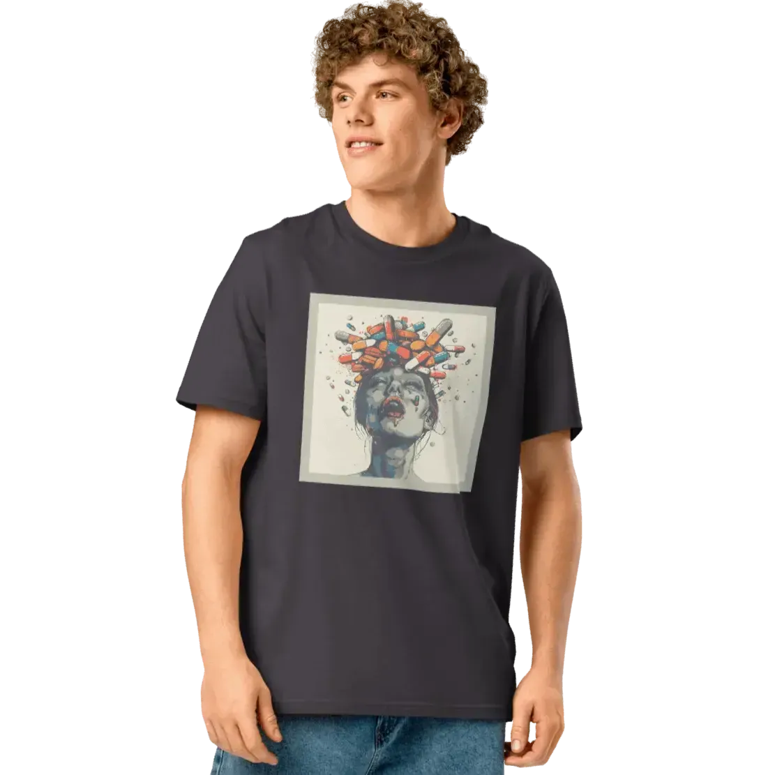 Print 'Crazy Pills' Organic Cotton T-shirt MILTTI