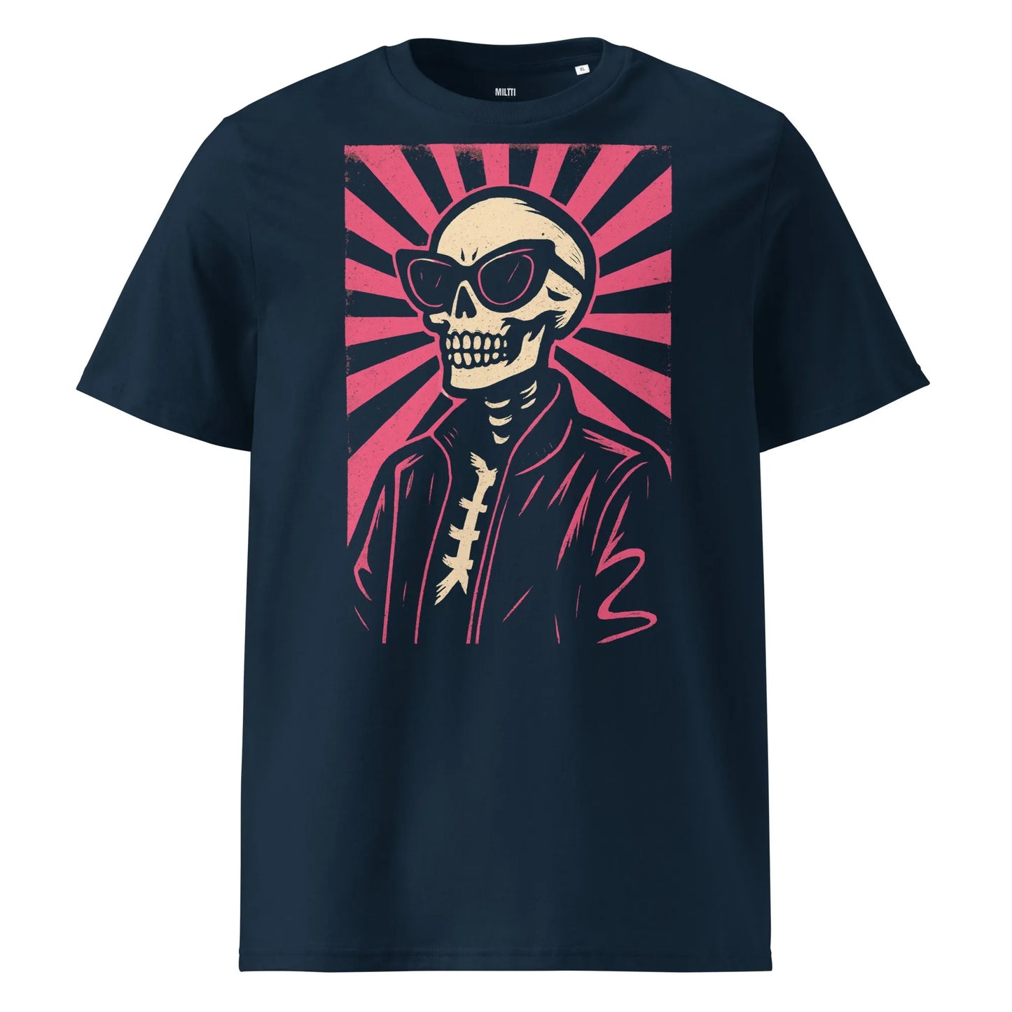 Print 'Deadly Cool' Organic T-shirt French Navy MILTTI