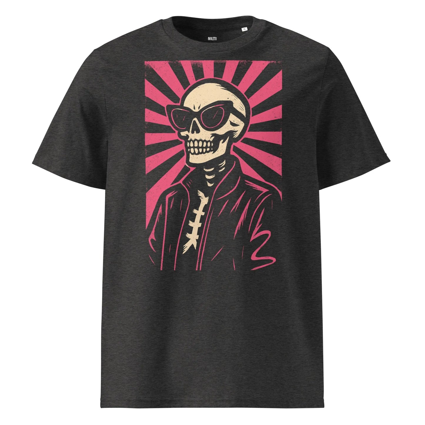 Print 'Deadly Cool' Organic T-shirt Dark Heather Grey MILTTI