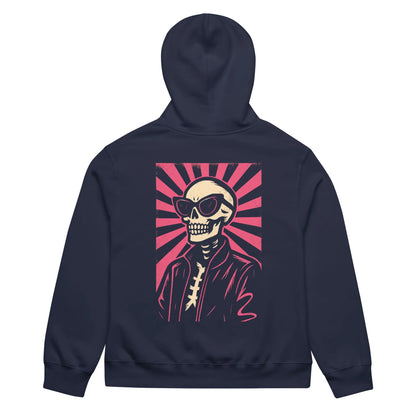 Print 'Deadly Cool' Oversized Hoodie Navy MILTTI