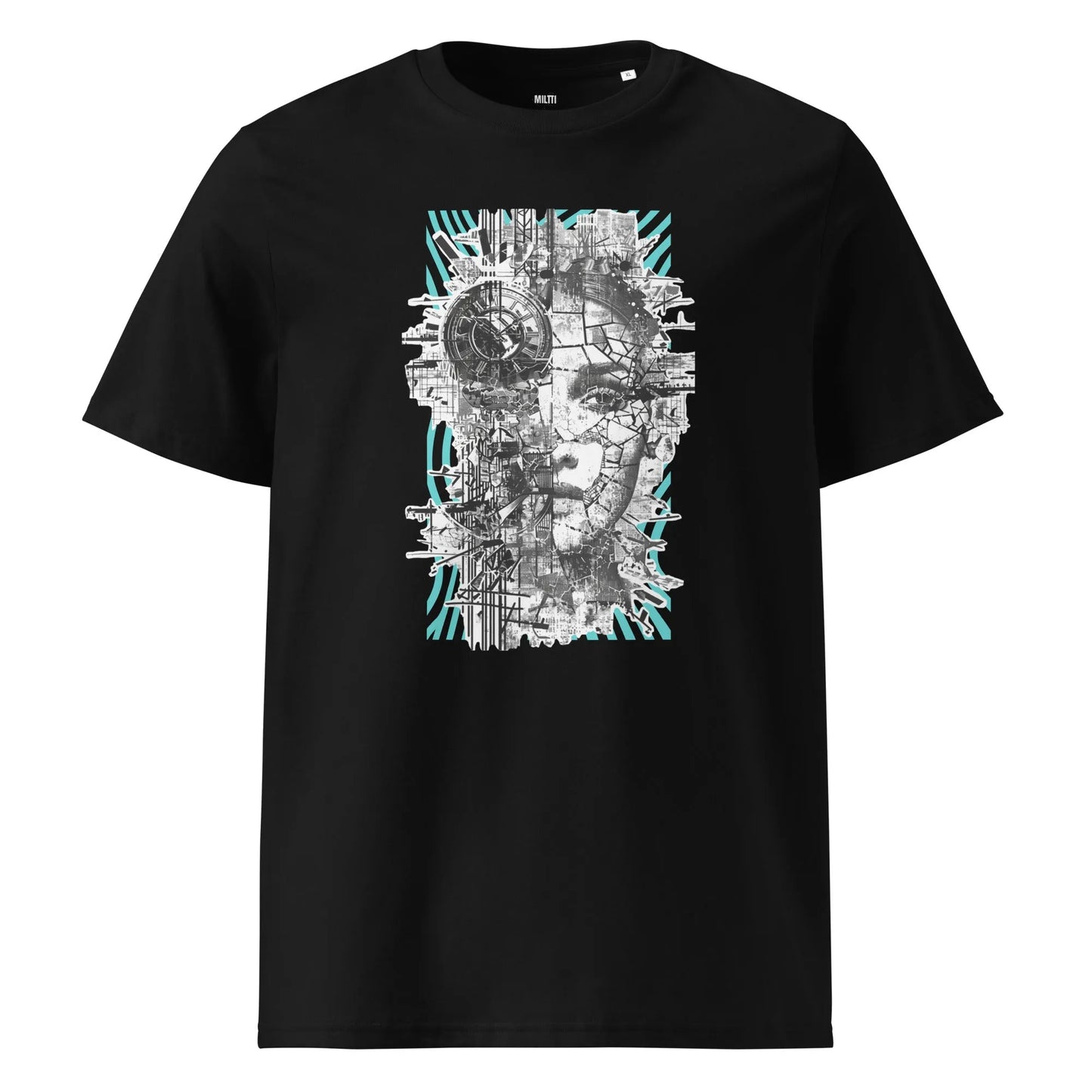 Print 'Digital Diva' Organic Cotton T-shirt Black MILTTI