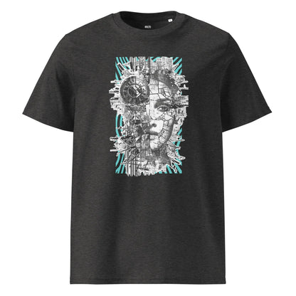 Print 'Digital Diva' Organic Cotton T-shirt Dark Heather Grey MILTTI