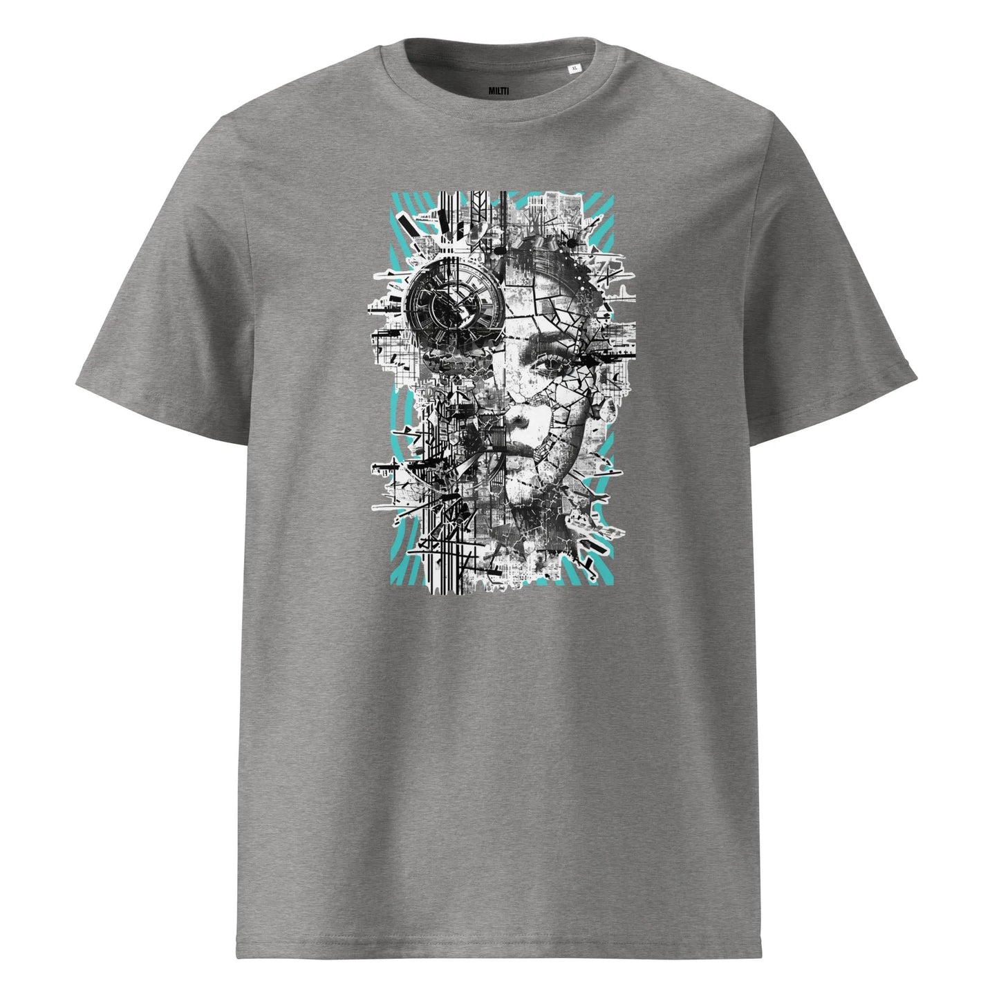 Print 'Digital Diva' Organic Cotton T-shirt Heather Grey MILTTI