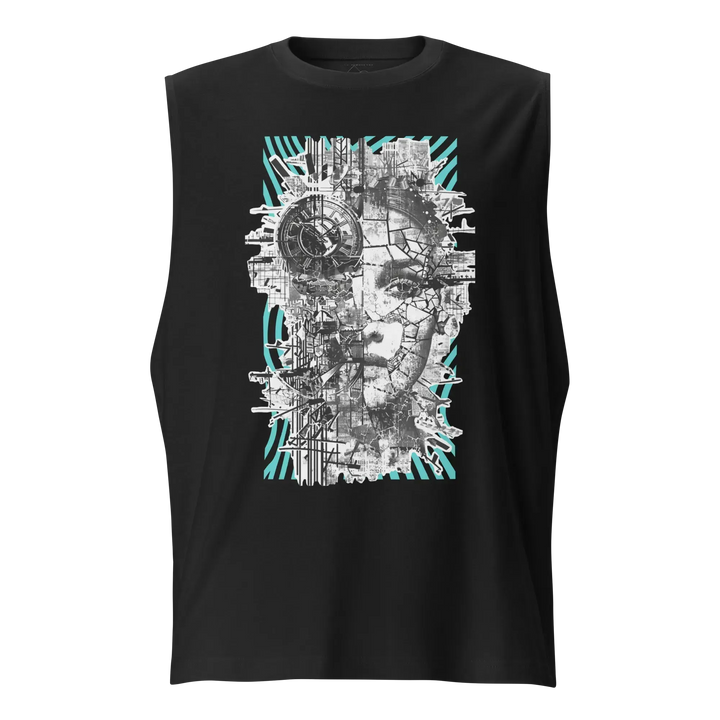 Print 'Digital Diva' Tank Top Black MILTTI