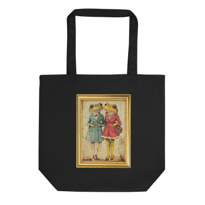 Print 'Frog Couple' Tote Bag Black MILTTI