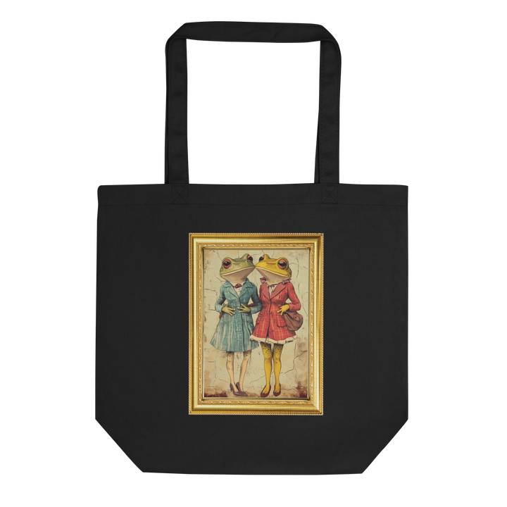 Print 'Frog Couple' Tote Bag Black MILTTI