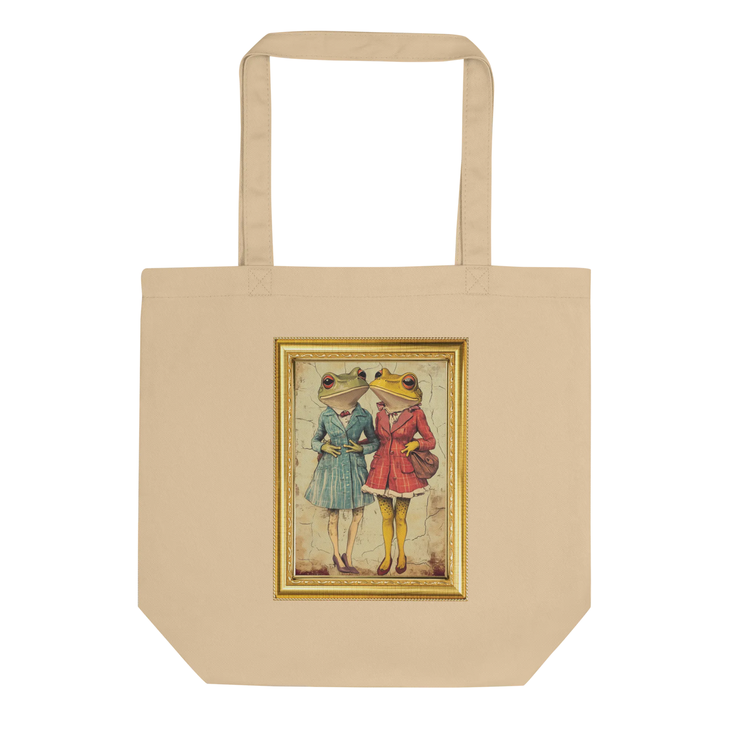 Print 'Frog Couple' Tote Bag Oyster MILTTI