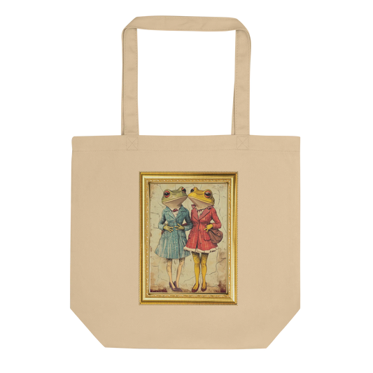 Print 'Frog Couple' Tote Bag Oyster MILTTI
