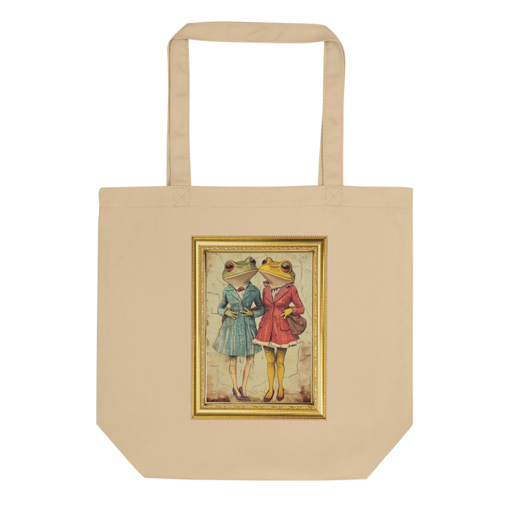 Print 'Frog Couple' Tote Bag Oyster MILTTI