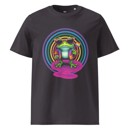 Print 'Frog the Mic' Organic Cotton T-shirt Anthracite MILTTI