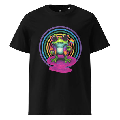 Print 'Frog the Mic' Organic Cotton T-shirt Black MILTTI