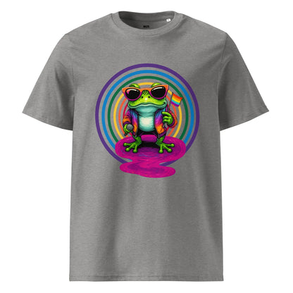 Print 'Frog the Mic' Organic Cotton T-shirt Heather Grey MILTTI