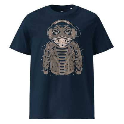 Print 'Frogwaves' Organic T-shirt French Navy MILTTI