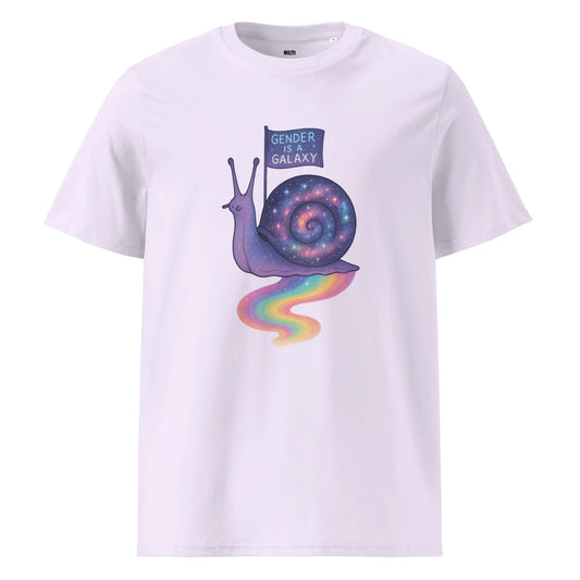 Print 'Galaxy Snail' Organic Cotton T-shirt Lavender MILTTI