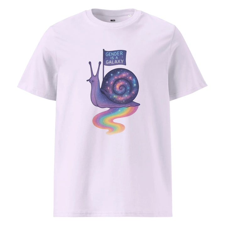 Print 'Galaxy Snail' Organic Cotton T-shirt Lavender MILTTI