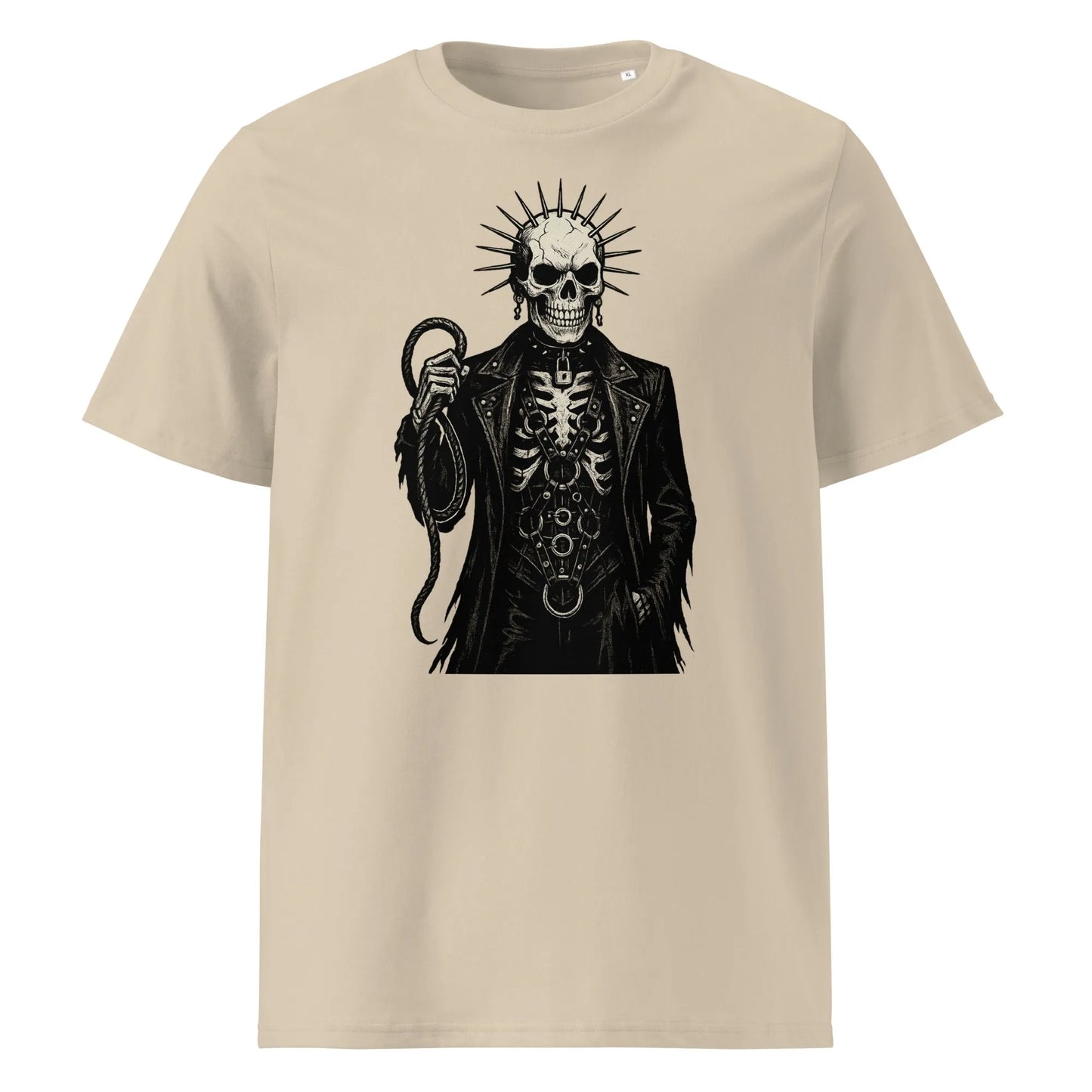 Print 'Gothic Skeleton Couture' Organic T-shirt Desert Dust MILTTI