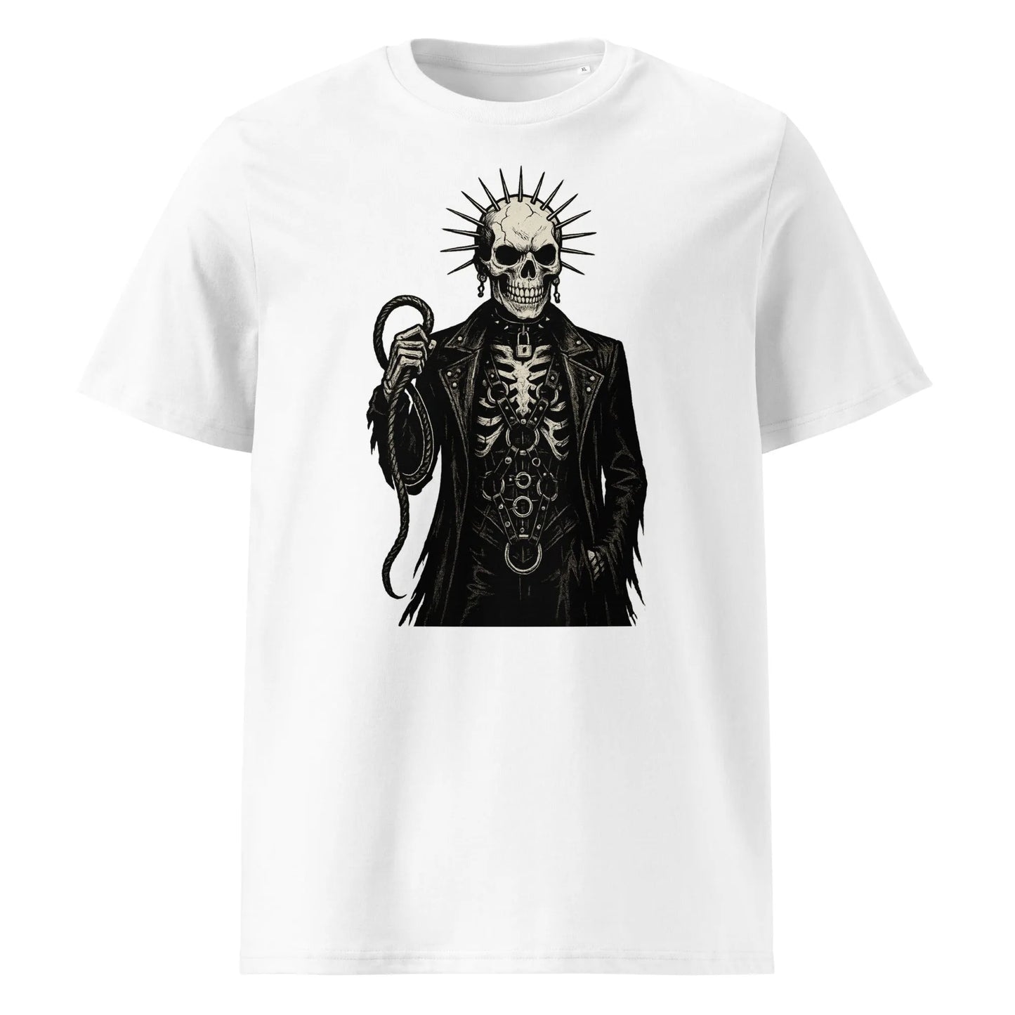 Print 'Gothic Skeleton Couture' Organic T-shirt White MILTTI