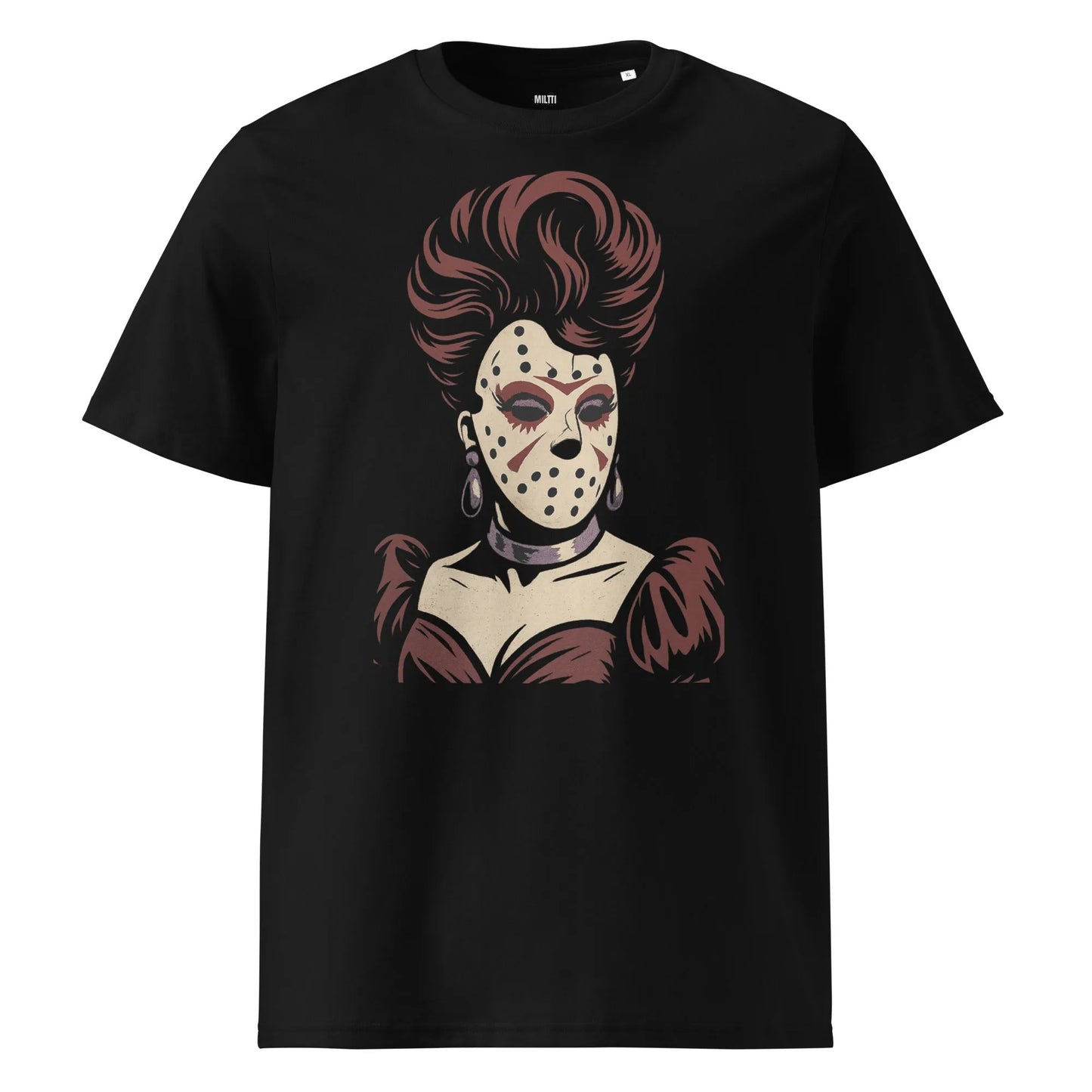 Print 'Hockey Mask Glam' Organic T-shirt Black MILTTI