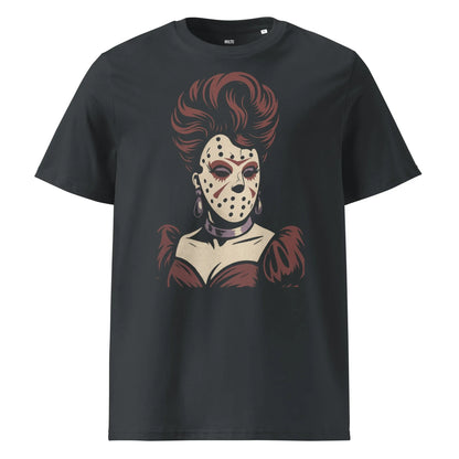 Print 'Hockey Mask Glam' Organic T-shirt India Ink Grey MILTTI