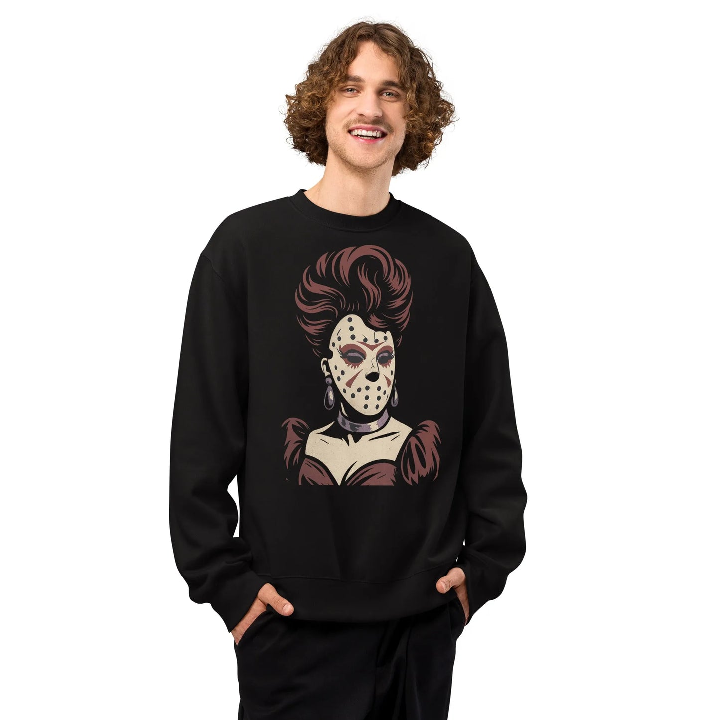 Print 'Hockey Mask Glam' Oversized Sweatshirt MILTTI