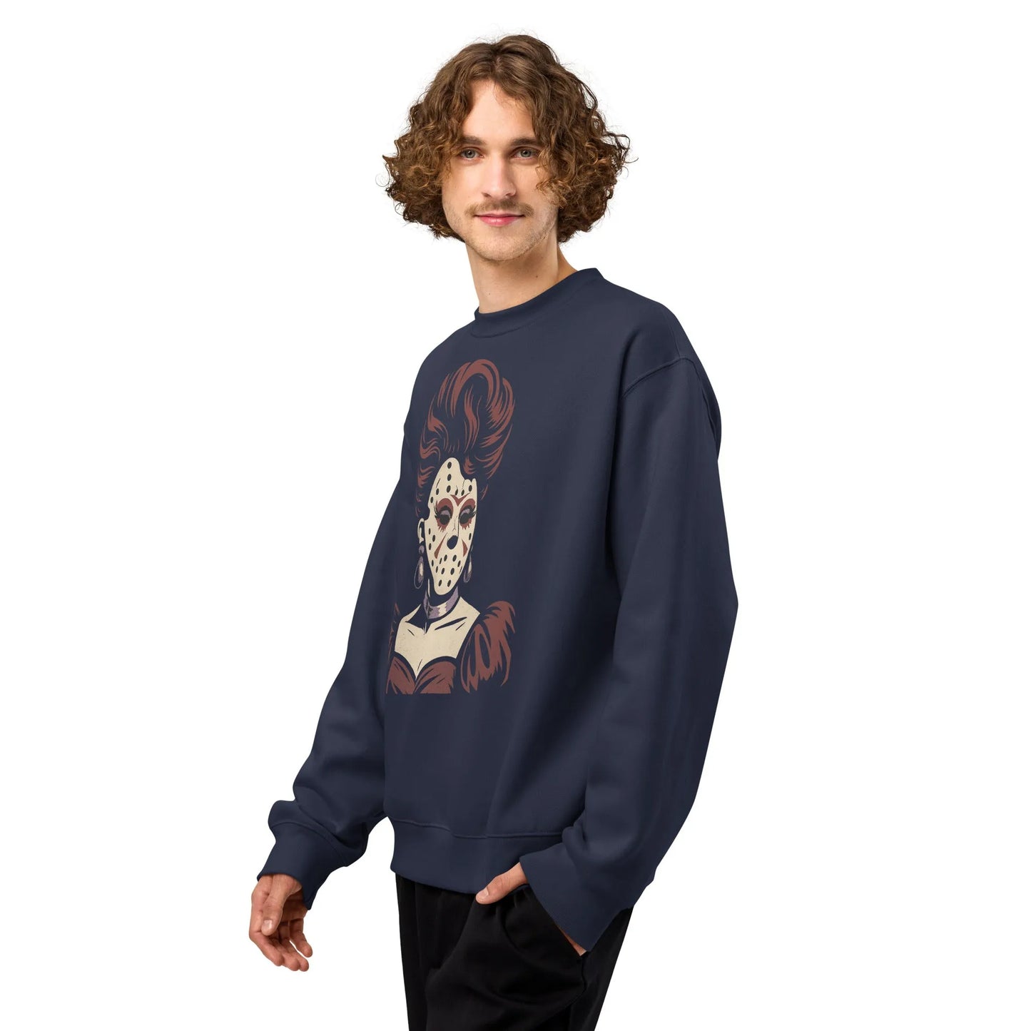 Print 'Hockey Mask Glam' Oversized Sweatshirt MILTTI