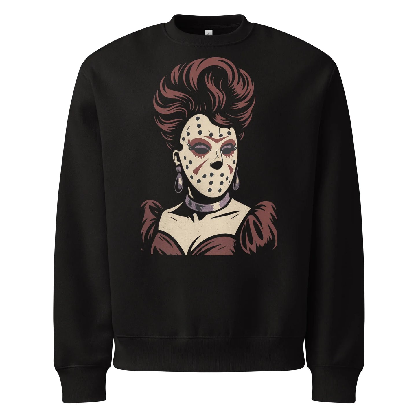 Print 'Hockey Mask Glam' Oversized Sweatshirt Black MILTTI