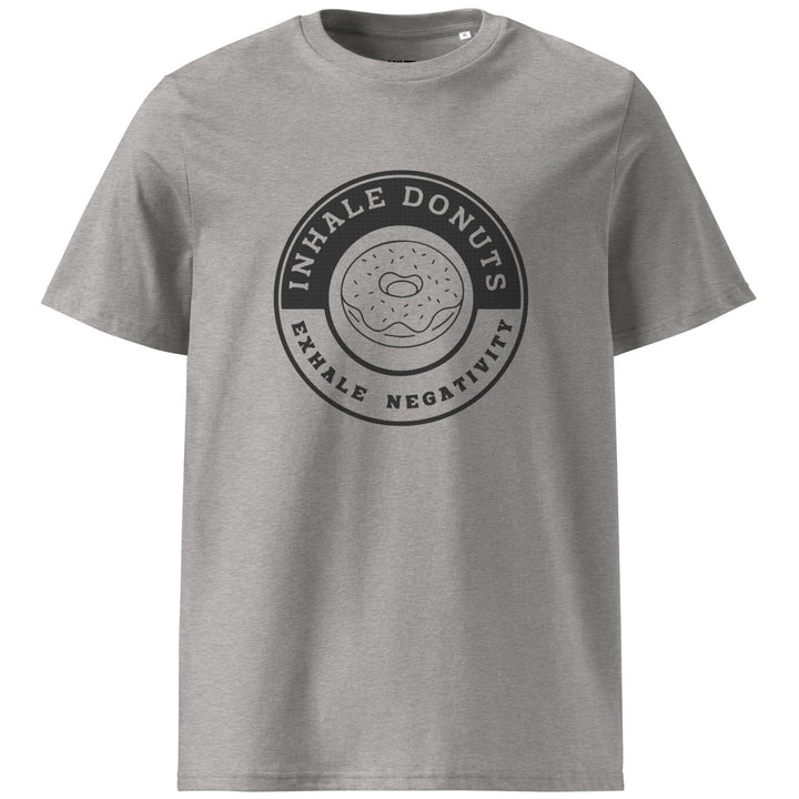 Print 'Inhale Donuts' Organic Cotton T-shirt Heather Grey MILTTI