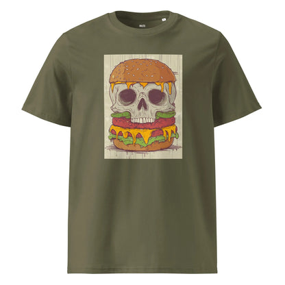 Print 'Last Bite' Organic Ribbed Neck T-shirt Khaki MILTTI