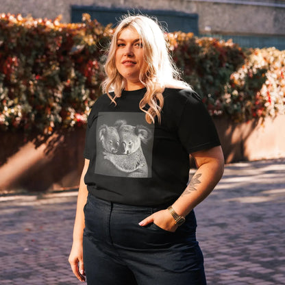 Print 'Koala Couple B&W' Organic Cotton T-shirt MILTTI