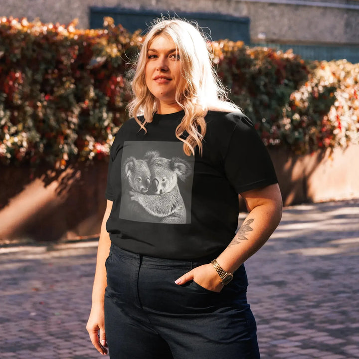 Print 'Koala Couple B&W' Organic Cotton T-shirt MILTTI