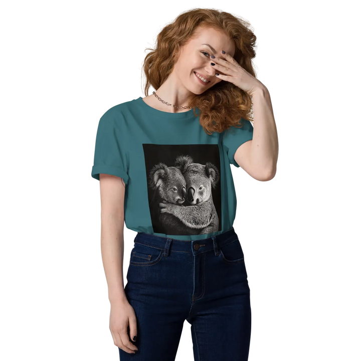 Print 'Koala Couple B&W' Organic Cotton T-shirt MILTTI