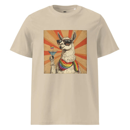 Print 'LLama-rtini' Organic Cotton T-shirt Desert Dust MILTTI