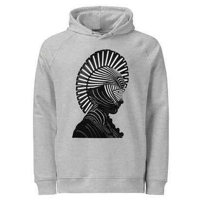 Print 'Luminous Warrior' Organic Hoodie Heather Grey MILTTI