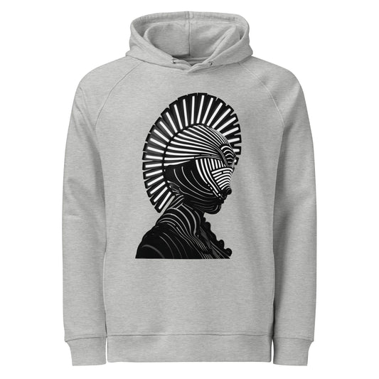 Print 'Luminous Warrior' Organic Hoodie Heather Grey MILTTI