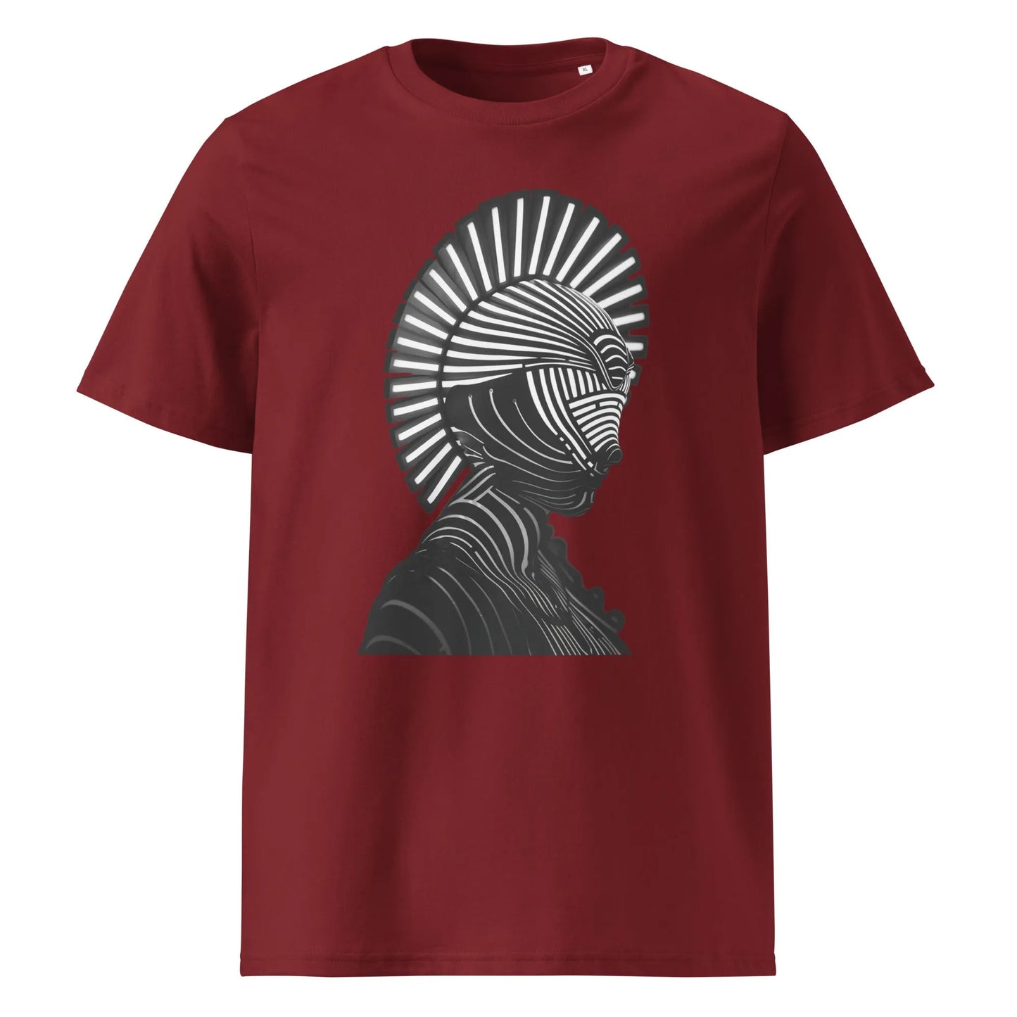 Print 'Luminous Warrior' Organic T-shirt Burgundy MILTTI