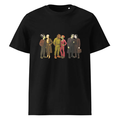 Print 'Monsters in Love' Organic Tee Black MILTTI