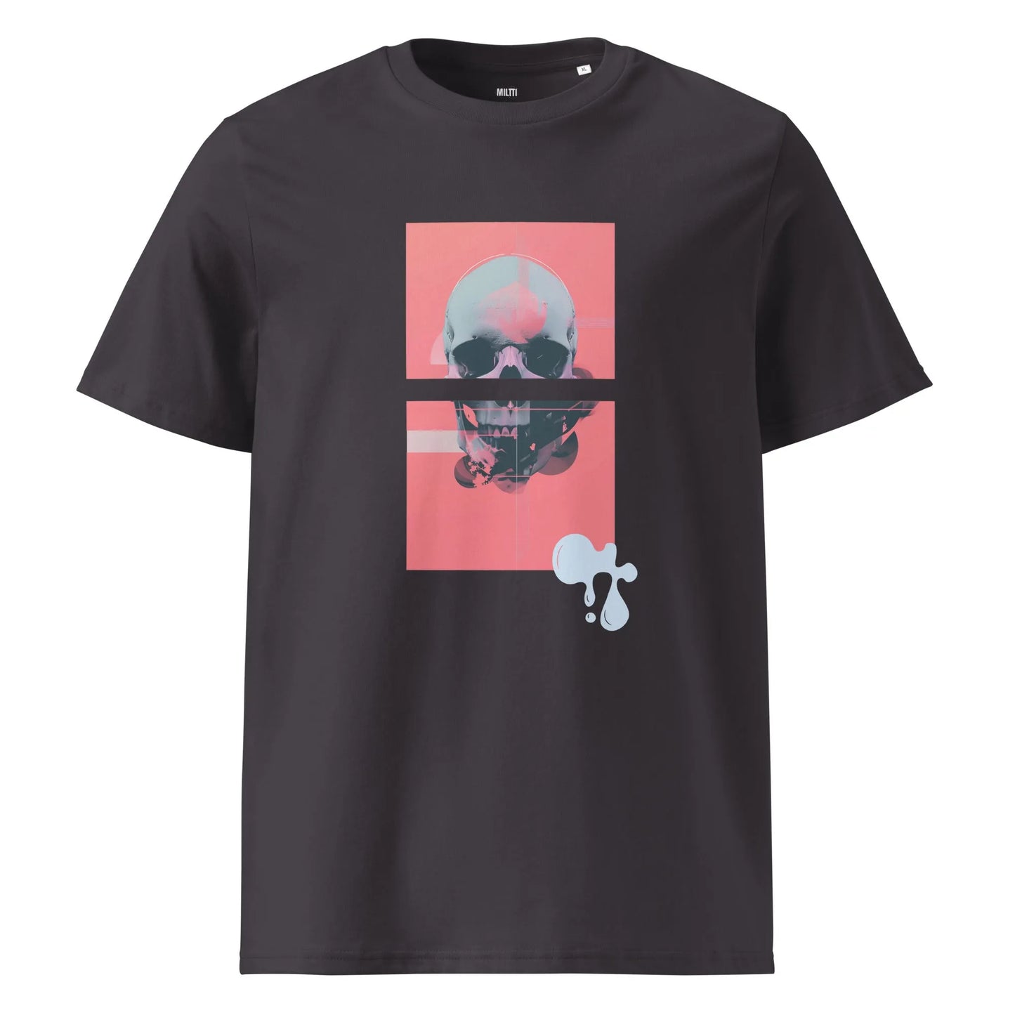 Print 'Neon Afterlife' Organic Cotton T-shirt Anthracite MILTTI