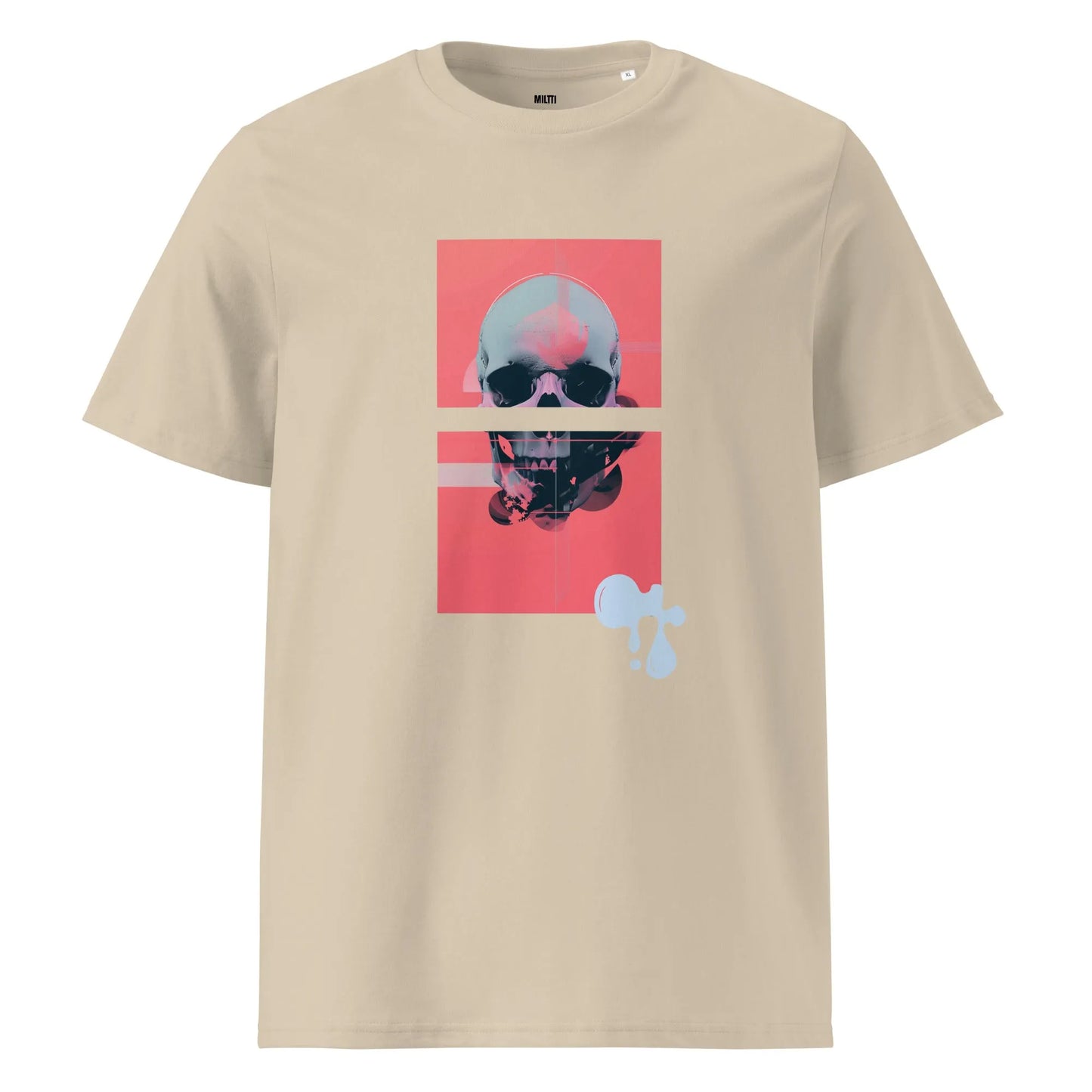 Print 'Neon Afterlife' Organic Cotton T-shirt Desert Dust MILTTI