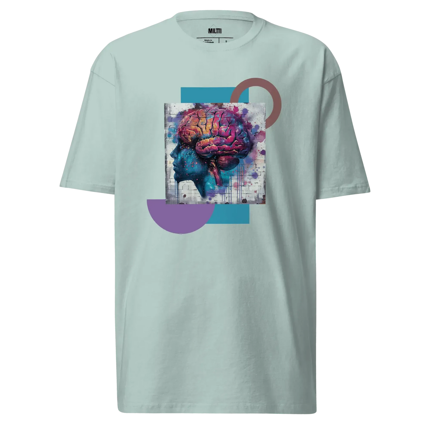 Print 'Neon Mind' Premium Heavyweight Tee Agave MILTTI