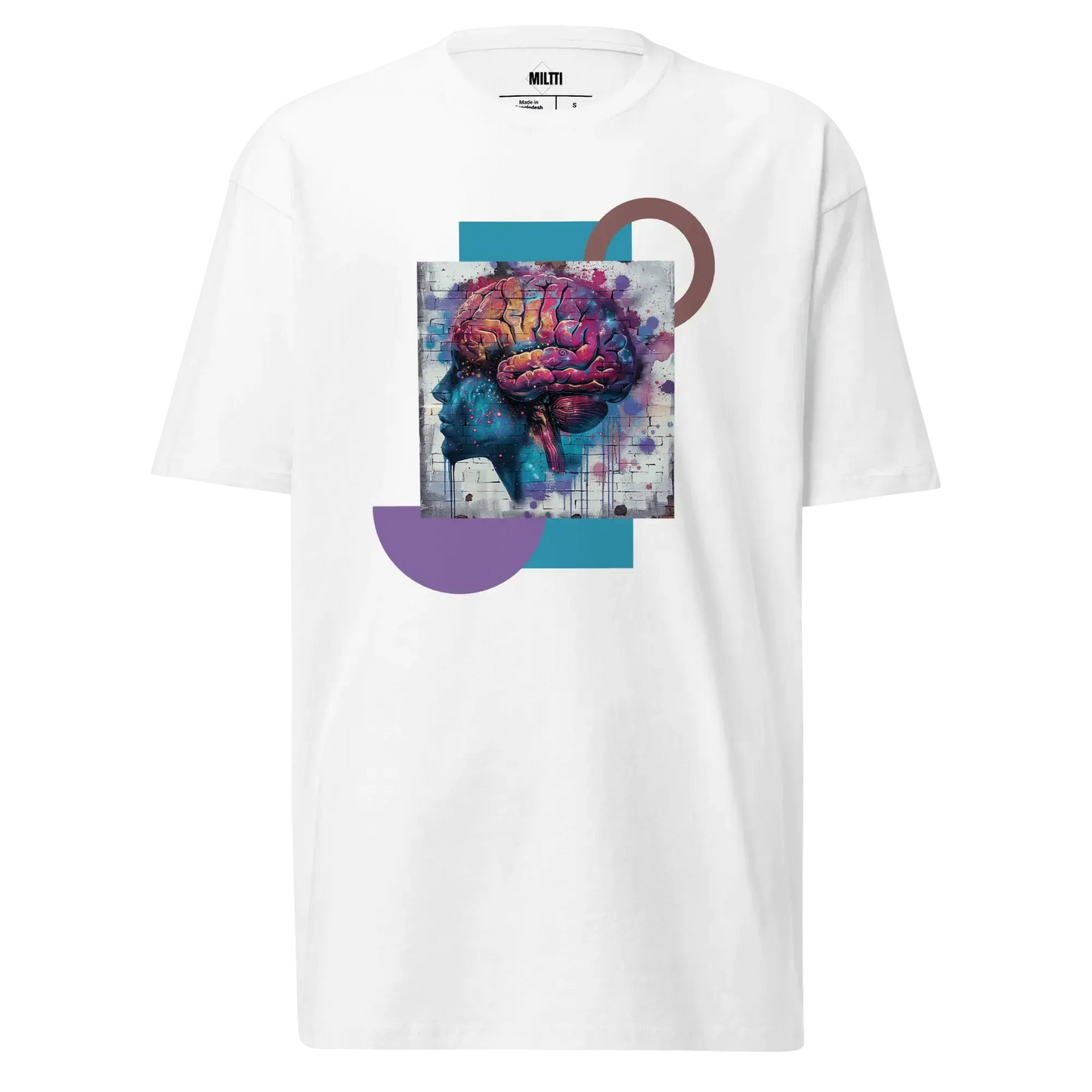 Print 'Neon Mind' Premium Heavyweight Tee White MILTTI