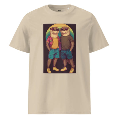 Print 'Otter Couple' Organic Cotton T-shirt Desert Dust MILTTI