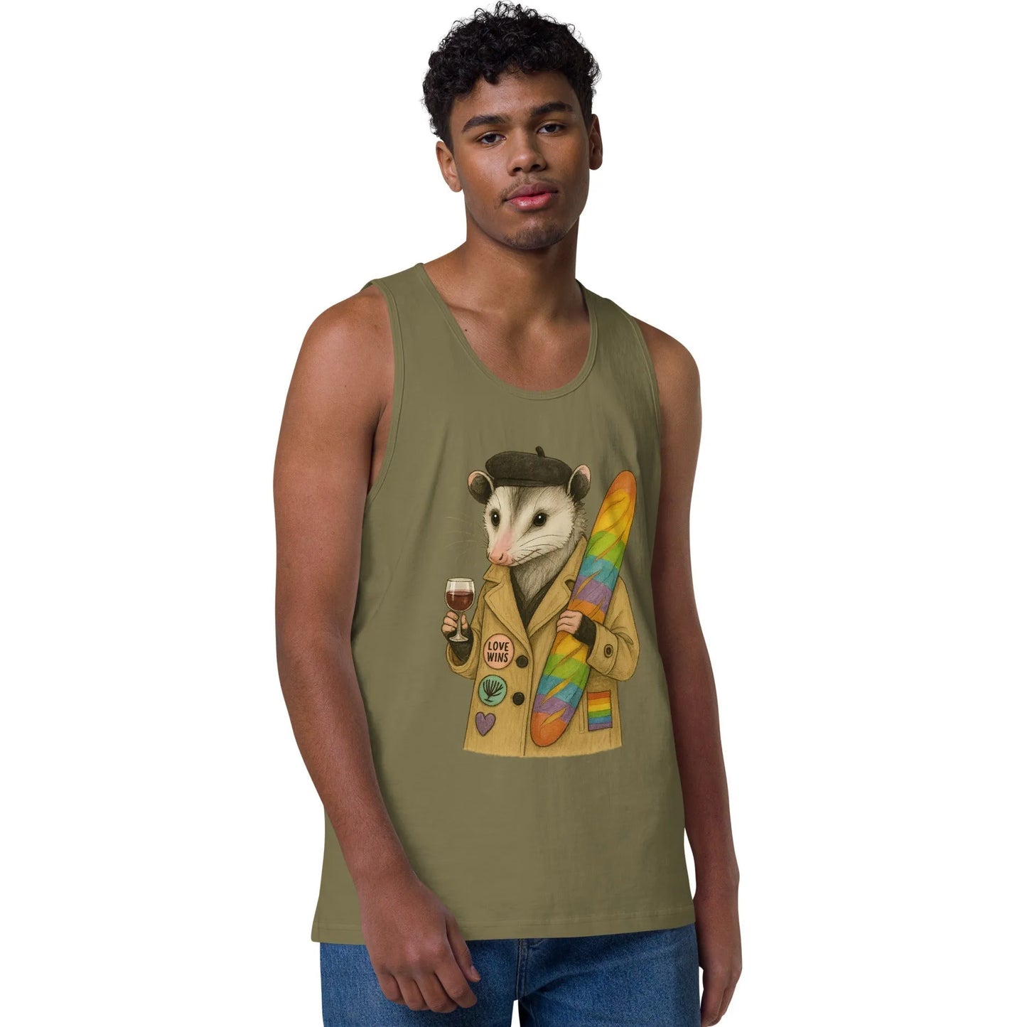 Print 'Parisian Raccoon' Premium Tank Top MILTTI