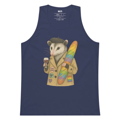 Print 'Parisian Raccoon' Premium Tank Top Harbor Blue MILTTI