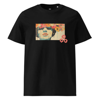 Print 'Petal Thoughts' Organic Cotton T-shirt Black MILTTI