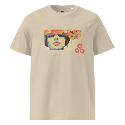 Print 'Petal Thoughts' Organic Cotton T-shirt Desert Dust MILTTI