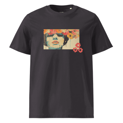 Print 'Petal Thoughts' Organic Cotton T-shirt Anthracite MILTTI