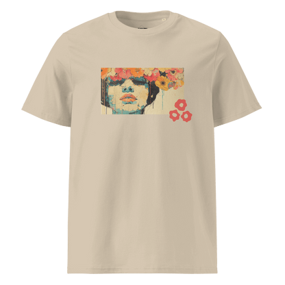 Print 'Petal Thoughts' Organic Cotton T-shirt Desert Dust MILTTI