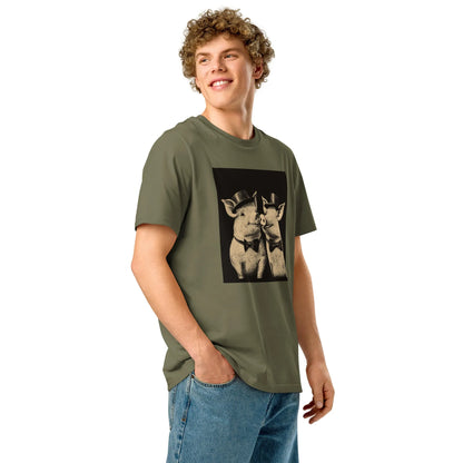 Print 'Pig Couple' Organic T-shirt MILTTI