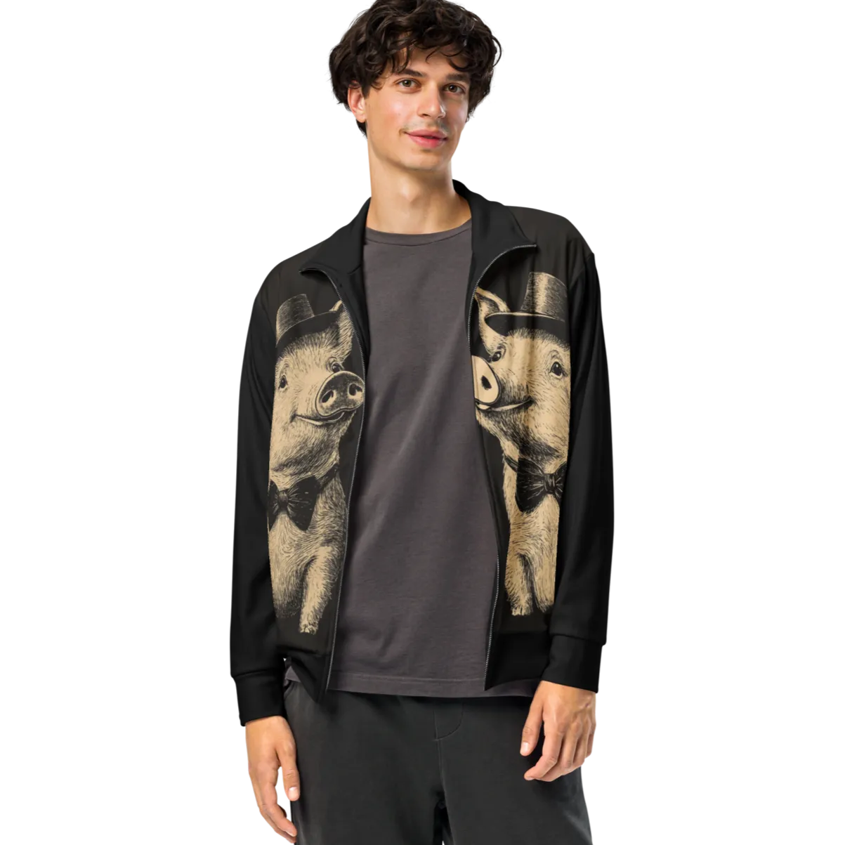 Print 'Pig Couple' Track Jacket MILTTI